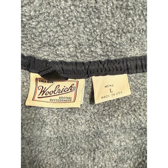 Men's Vintage Woolrich Polartec 1/4 Snap Gray Fleece Pullover, Size L - Picture 5 of 7